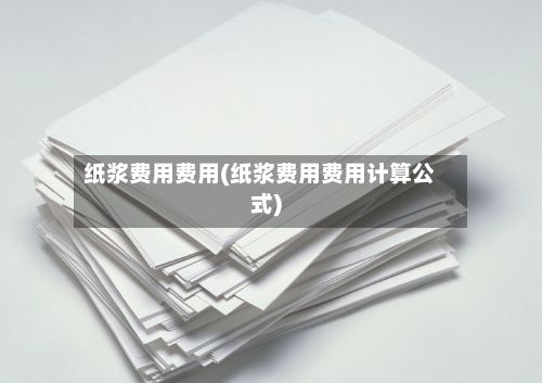 纸浆费用费用(纸浆费用费用计算公式)