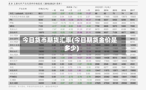 今日货币期货汇率(今日期货金价是多少)
