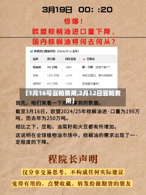 【1月16号豆粕费用,2月12日豆粕费用】
