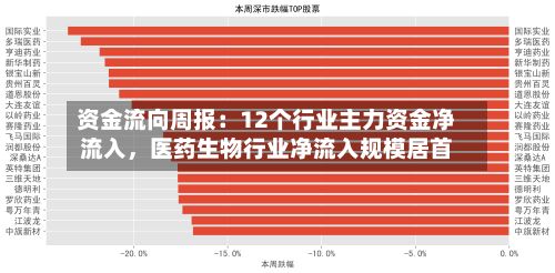 资金流向周报：12个行业主力资金净流入，医药生物行业净流入规模居首-第2张图片