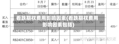 看跌期权费用影响因素(看跌期权费用影响因素包括)