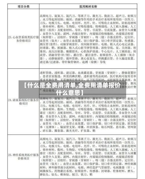 【什么是全费用清单,全费用清单报价什么意思】
