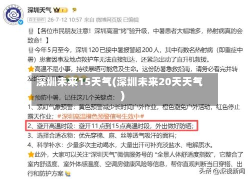 深圳未来15天气(深圳未来20天天气)