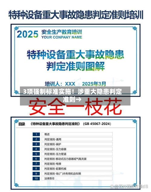 3项强制标准实施！涉重大隐患判定准则→