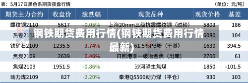 钢铁期货费用行情(钢铁期货费用行情最新)
