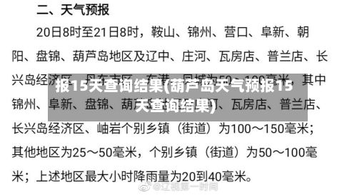 报15天查询结果(葫芦岛天气预报15天查询结果)-第2张图片