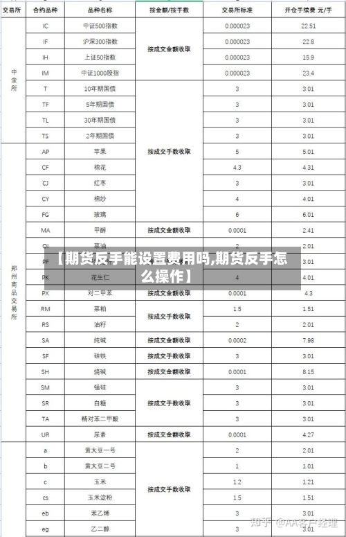 【期货反手能设置费用吗,期货反手怎么操作】