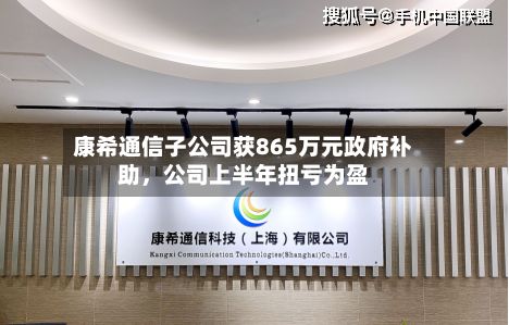 康希通信子公司获865万元政府补助，公司上半年扭亏为盈-第2张图片