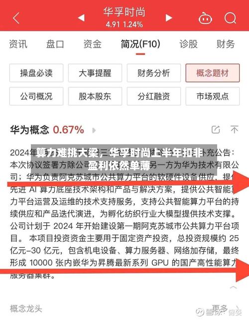 算力难挑大梁，华孚时尚上半年扣非盈利依然单薄-第2张图片
