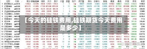 【今天的硅铁费用,硅铁期货今天费用是多少】-第2张图片