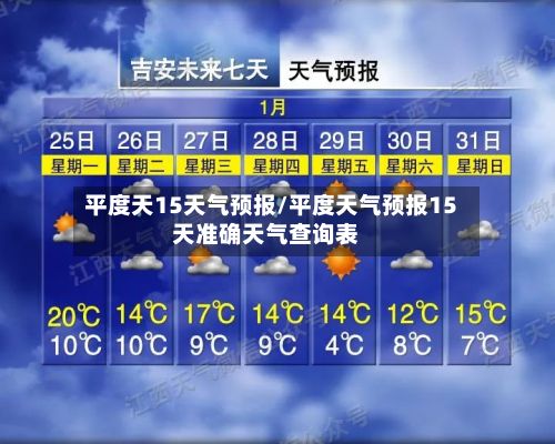 平度天15天气预报/平度天气预报15天准确天气查询表-第2张图片