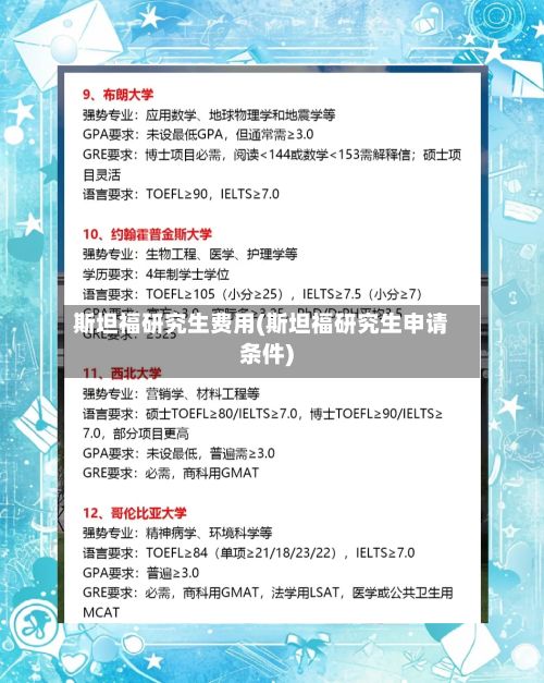 斯坦福研究生费用(斯坦福研究生申请条件)-第2张图片