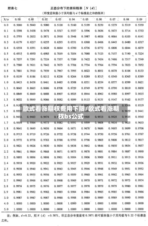 欧式看涨期权费用下限/欧式看涨期权bs公式