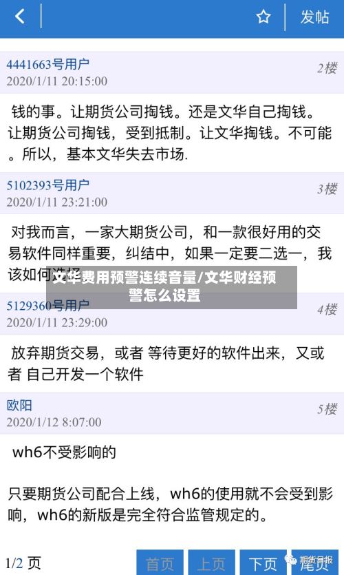 文华费用预警连续音量/文华财经预警怎么设置-第2张图片