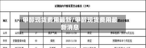甲醇现货费用最新/甲醇现货费用最新消息-第2张图片