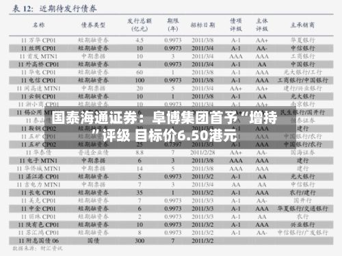 国泰海通证券：阜博集团首予“增持”评级 目标价6.50港元-第3张图片
