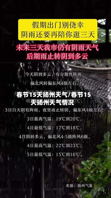 春节15天扬州天气/春节15天扬州天气情况