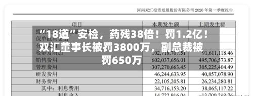 “18道”安检，药残38倍！罚1.2亿！双汇董事长被罚3800万，副总裁被罚650万