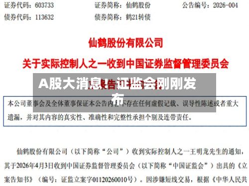 A股大消息！证监会刚刚发布