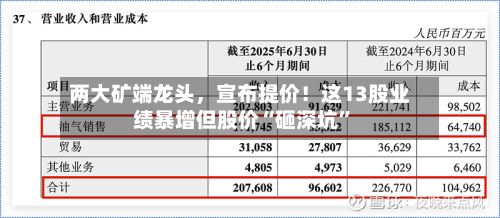 两大矿端龙头，宣布提价！这13股业绩暴增但股价“砸深坑	”-第2张图片