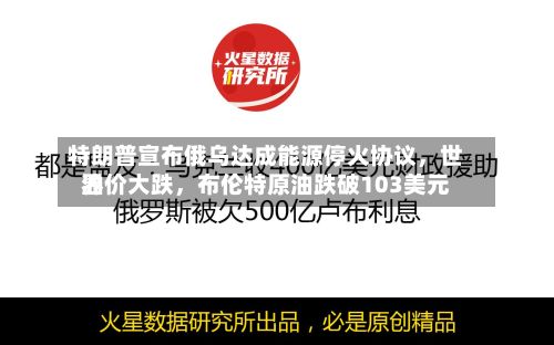 特朗普宣布俄乌达成能源停火协议	，世界油价大跌，布伦特原油跌破103美元-第2张图片