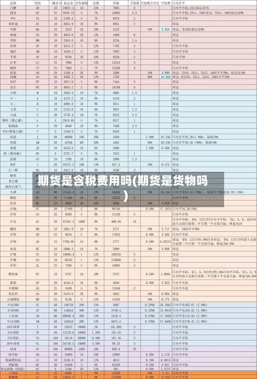 期货是含税费用吗(期货是货物吗)