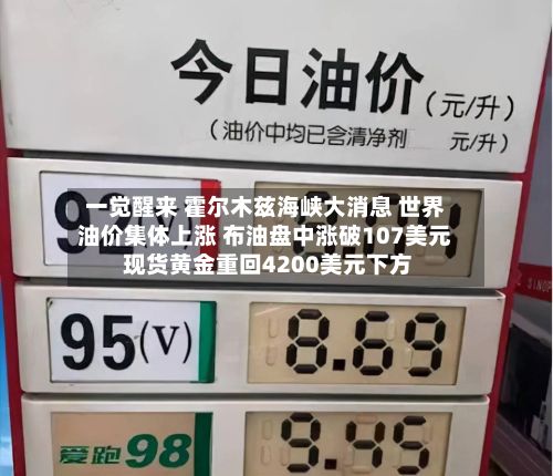 一觉醒来 霍尔木兹海峡大消息 世界油价集体上涨 布油盘中涨破107美元 现货黄金重回4200美元下方