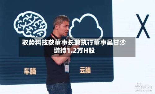驭势科技获董事长兼执行董事吴甘沙增持1.2万H股-第3张图片