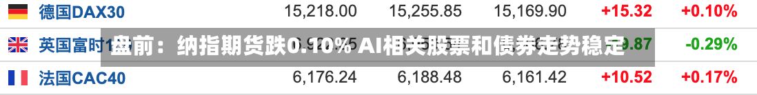 盘前:纳指期货跌0.10% AI相关股票和债券走势稳定-第1张图片