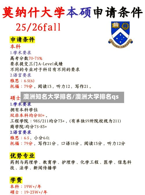 澳洲知名大学排名/澳洲大学排名qs
