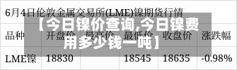 【今日镍价查询,今日镍费用多少钱一吨】