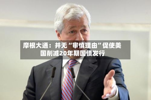 摩根大通：并无“审慎理由	”促使美国削减20年期国债发行-第2张图片