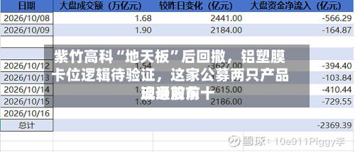 紫竹高科“地天板	”后回撤	，铝塑膜卡位逻辑待验证，这家公募两只产品现身前前十流通股东-第1张图片
