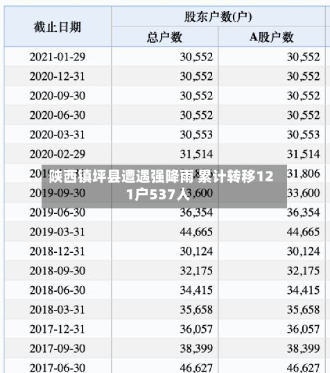 陕西镇坪县遭遇强降雨 累计转移121户537人