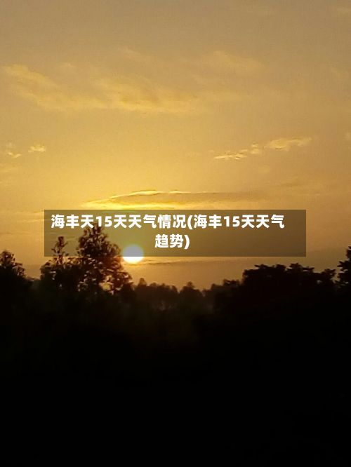 海丰天15天天气情况(海丰15天天气趋势)