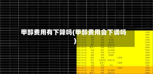 甲醇费用有下降吗(甲醇费用会下调吗)