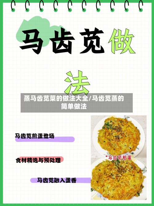 蒸马齿苋菜的做法大全/马齿苋蒸的简单做法-第2张图片