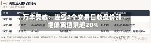万丰奥威:连续2个交易日收盘价涨幅偏离值累超20%-第2张图片
