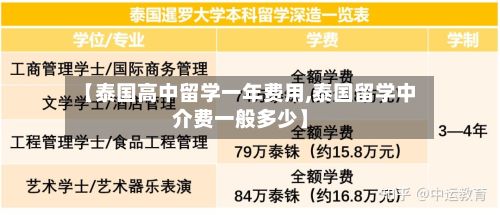 【泰国高中留学一年费用,泰国留学中介费一般多少】