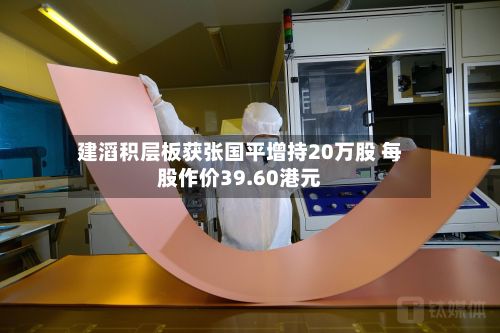 建滔积层板获张国平增持20万股 每股作价39.60港元-第1张图片