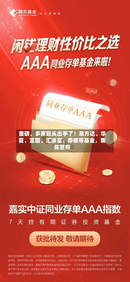 重磅，多家巨头出手了！易方达、华夏	、富国、汇添富、摩根等基金，集体宣布-第2张图片