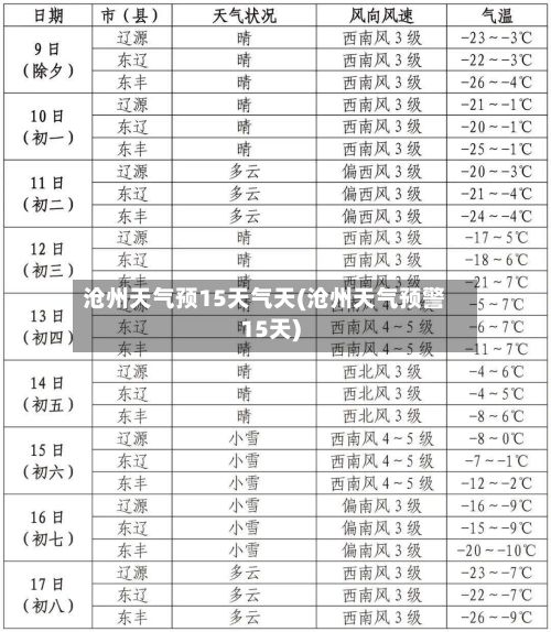 沧州天气预15天气天(沧州天气预警15天)