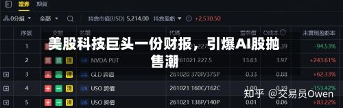 美股科技巨头一份财报，引爆AI股抛售潮