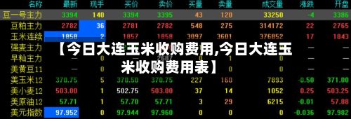 【今日大连玉米收购费用,今日大连玉米收购费用表】
