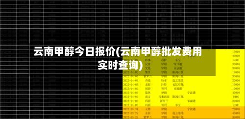 云南甲醇今日报价(云南甲醇批发费用实时查询)