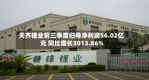 天齐锂业前三季度归母净利润56.02亿元 同比增长3013.86%-第2张图片