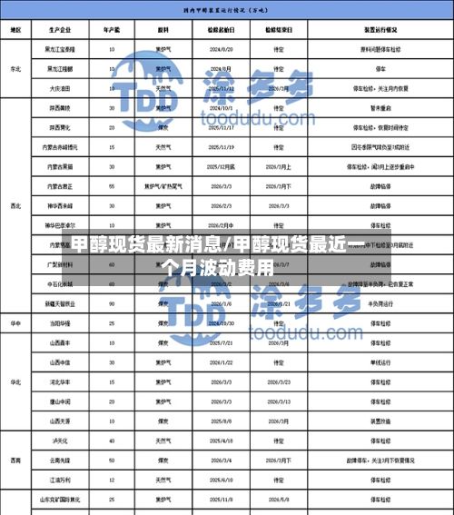 甲醇现货最新消息/甲醇现货最近一个月波动费用-第2张图片