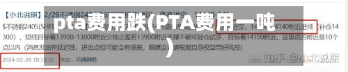 pta费用跌(PTA费用一吨)