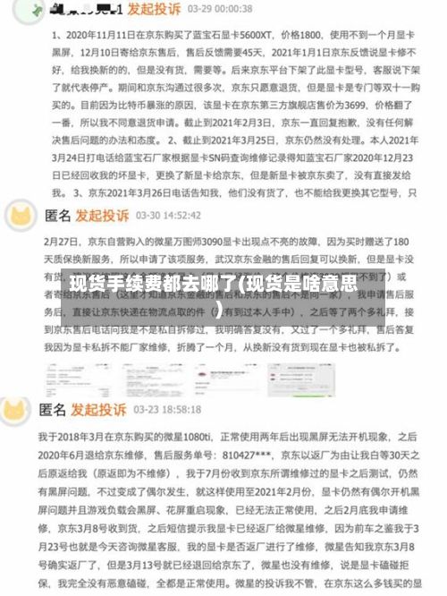 现货手续费都去哪了(现货是啥意思)