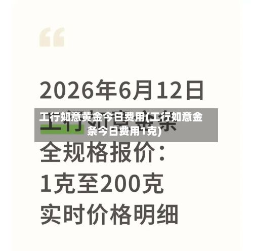 工行如意黄金今日费用(工行如意金条今日费用1克)-第2张图片